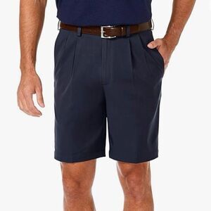Haggar NWT navy pleat front short 38 9.5” inseam